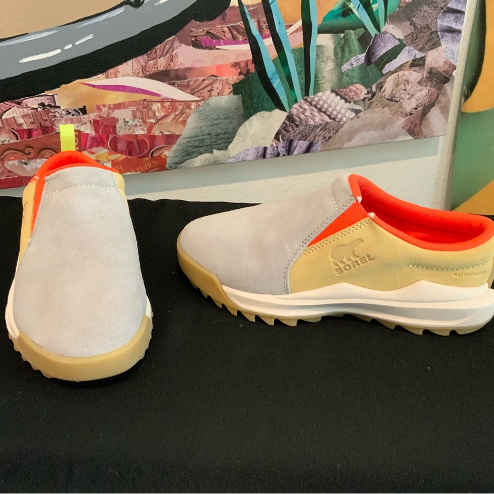 Sorel Tan and Orange Slip-On Shoes